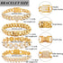 Iced Out Crystal Heart Tennis Miami Cuban Link Chain Bracelet